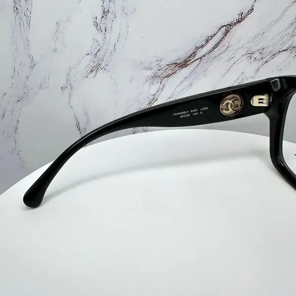 New CHANEL Eyeglasses 53mm Glasses Butterfly Gold CC Womens - Picture 7 of 16